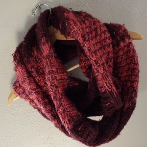 Wine and Pink Knit Scarf